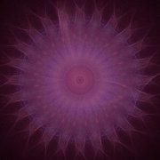 magenta and purple pointillism in the shape of a starred circle-like embroidery