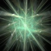glowing electric orb of blue light with light beams streaking from the center