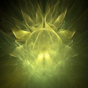 image representing what we do: glowing lotus opening into a portal through which a figure emerges